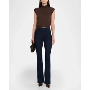 NWT $448 Veronica Beard Belted Gracie Denim Pant in Midnight Wash Size 0
